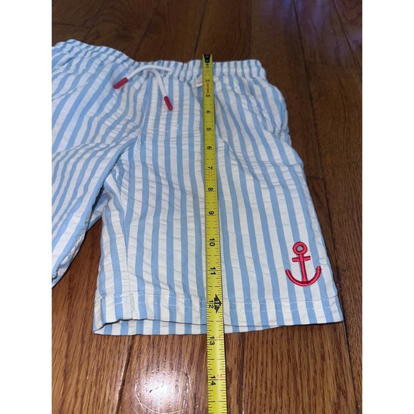 Boy Cat & Jack Swim Trunks Striped Anchor Swim Shorts Elastic Waist Size S (6/7) - Picture 9 of 9